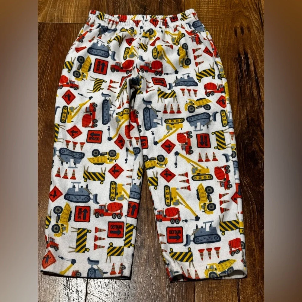 Carters 4T fleece pajama construction print bottoms